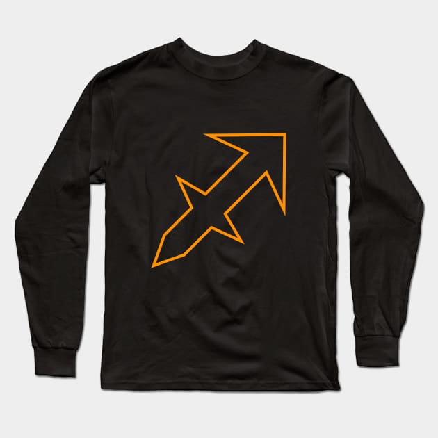 Zodiac Sign: Sagittarius (Outline) Long Sleeve T-Shirt by Sheomagi Designs